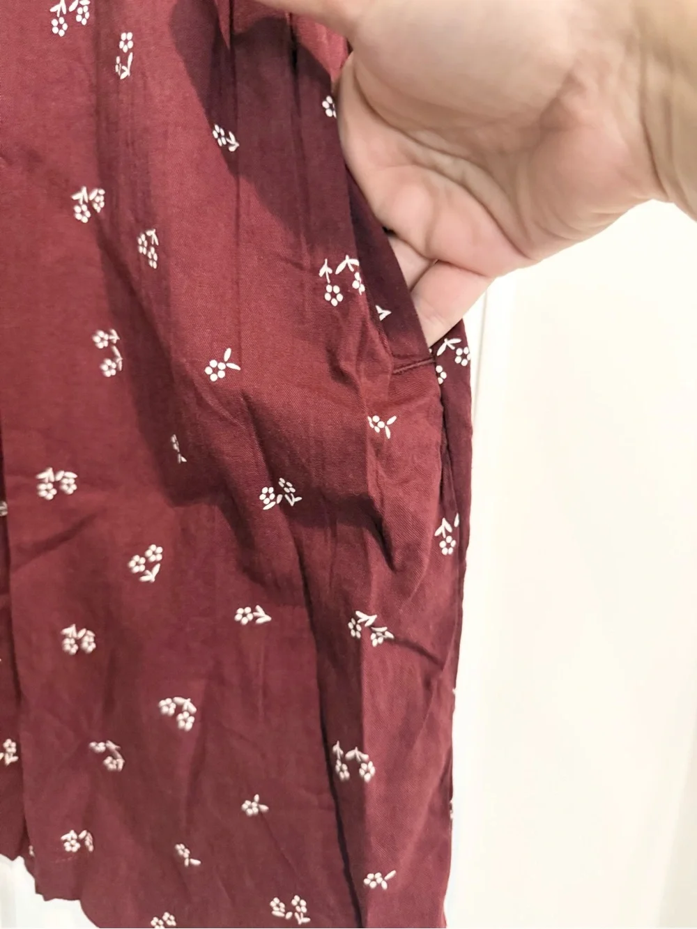 NWT Old Navy Burgundy Short-Sleeve Shirt Dress